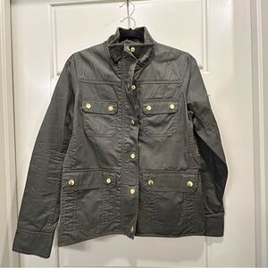 J. Crew Women's Utility Jacket in Army Green with Gold Buttons